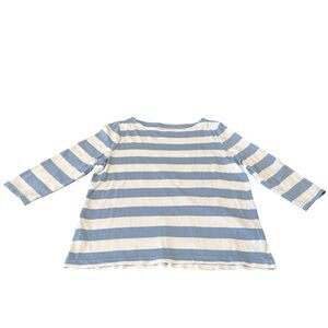 Croft & Barrow Women’s Long Sleeve Striped Tee, EUC, Size-XL, Color-White/Blue